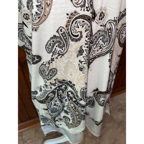 NWT Womens White House Black‎ Market Paisley Print Short Sleeve Tunic Blouse S - Picture 2 of 8